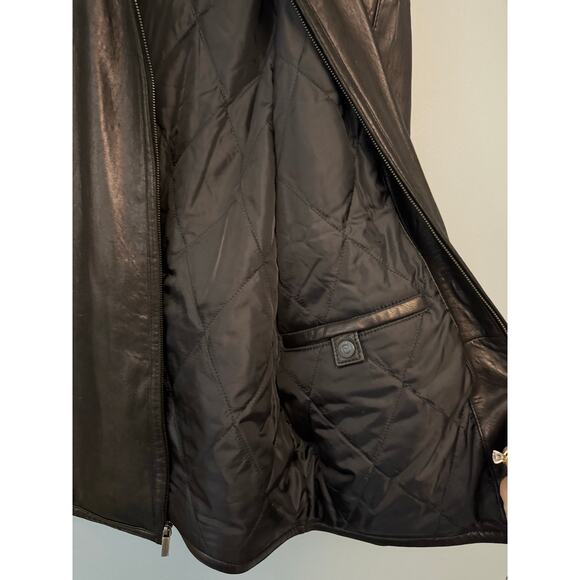 Vintage Black Genuine Leather Jacket – Unisex Oversized Fit men’s medium - Picture 5 of 9